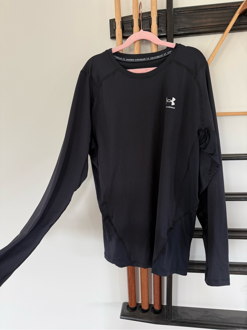 Under Armour Men’s Black Long-Sleeve Training Tee with Logo